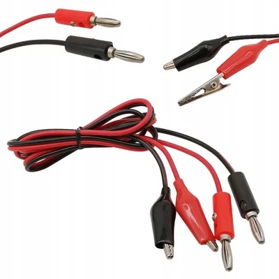 Rosfix Messleitungen 100cm mit Krokodilklemmen 35mm Schwarz-Rot für Multimeter - Bild 1 von 4