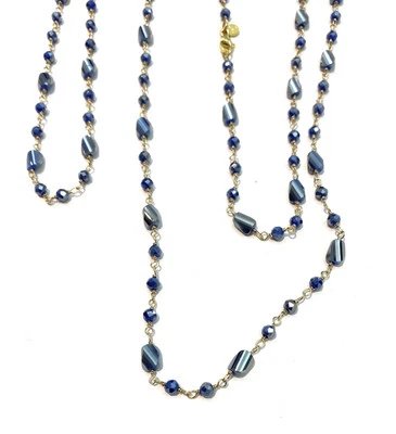 Collarino versatile sofisticato ematite tonalità blu placcato oro diWa Jewels - Immagine 1 di 4