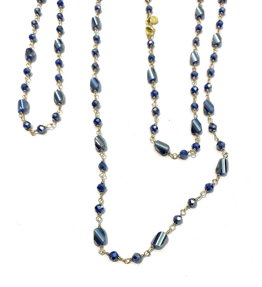 Collarino versatile sofisticato ematite tonalità blu placcato oro diWa Jewels - Immagine 1 di 4