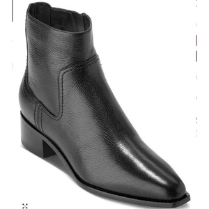 Cole Haan Größe 7,5 schwarze Damen-Stiefeletten aus Leder mit Blockabsatz Naia spitz zulaufend - Bild 1 von 15