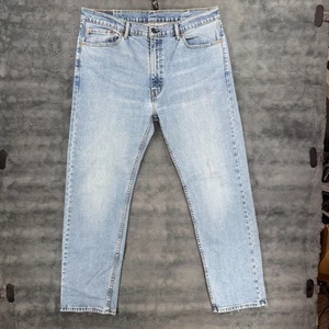 Pantalones de mezclilla Levi's 505 de corte regular para hombre azules lavado medio talla 38x32 elásticos - Imagen 1 de 9