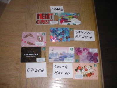 Starbucks Mixed Countries #2   8 different new and used collectible gift cards - Image 1 of 2