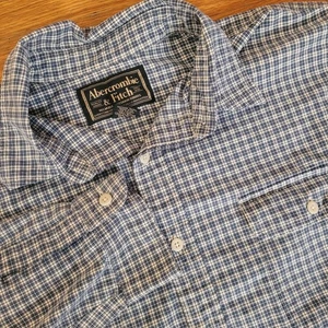 Vintage Abercrombie & Fitch Hemd Herren Large kariert 100% Baumwolle Button Down 90er - Bild 1 von 7