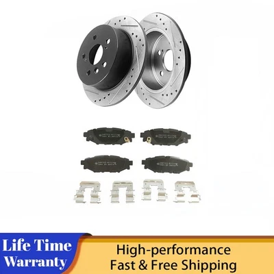 10.79" Rear Drilled Brake Rotors Brake Pad for Subaru Crosstrek Forester Impreza - Изображение 1 из 4