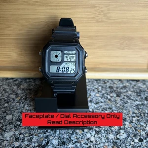 Custom Faceplates for Casio Royale AE1200 Watch Mods - Black - Picture 1 of 3