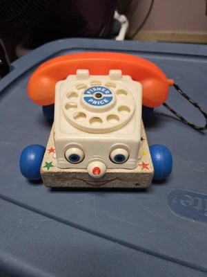 Винтаж 1961 Fisher Price болтовня телефон игрушка, вмятины/закатки глаз  - Изображение 1 из 4
