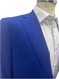 Traje Hombre Azul Real Made IN Italy D6 44 52 54 56 58 60 Cool Lana Tasmania P/ - Imagen 1 de 11