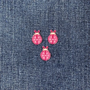 3-Pack Ladybug Applique Patch - Mini Embroidered Insect Badge 3/4" (Iron On) - Picture 1 of 2