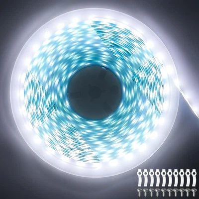 Striscia LED 10 Metri 24V Bianco Freddo Luci LED Striscia Luminoso IP65 - Immagine 1 di 4