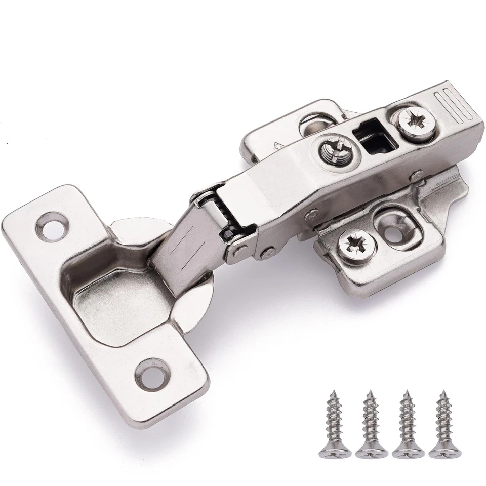10pk Full Overlay Concealed Frameless Cabinet Hinge-soft Closing-clip on Plate