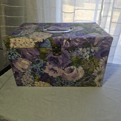 Цветочный винтажный швейная коробка - фиолетовый  - Изображение 1 из 4
