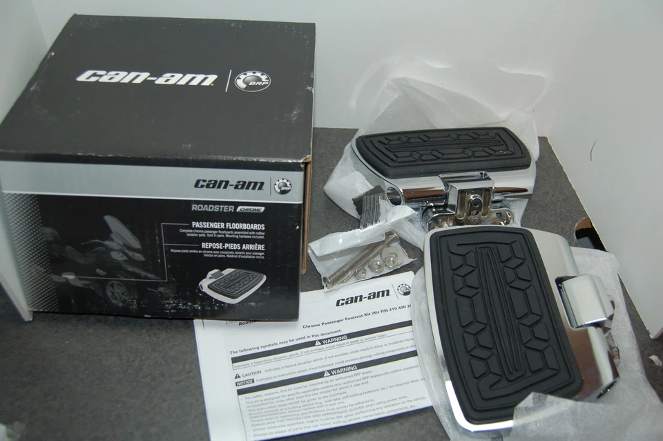 NEW GENUINE CAN-AM 219400265 CHROME PASSENGER FLOORBOARDS ROADSTER SPYDER 2013 - Image 1 of 4