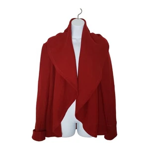 Lafayette 148 Pullover Jacke Damen Medium rot gekochte Wolle offen Schal klassisch - Bild 1 von 14