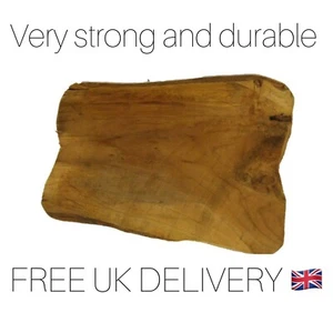 Large Teak Wooden Rustic Plate Tree Slices Cheese Board Chopping Board - Picture 1 of 5