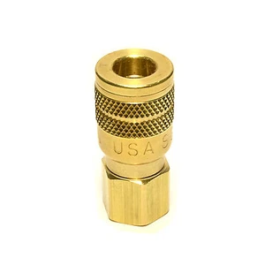 Foster Solid Brass Quick Coupler Air Hose Connector Fittings 1/4 NPT Tool Plug - Picture 1 of 8