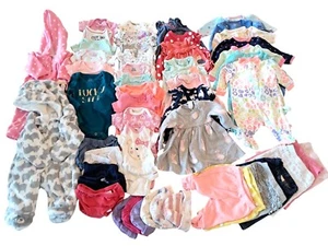 Recién Nacido Bebé Niñas Ropa Lote 49 Piezas Dormir Vestidos Tops + Más - Imagen 1 de 9