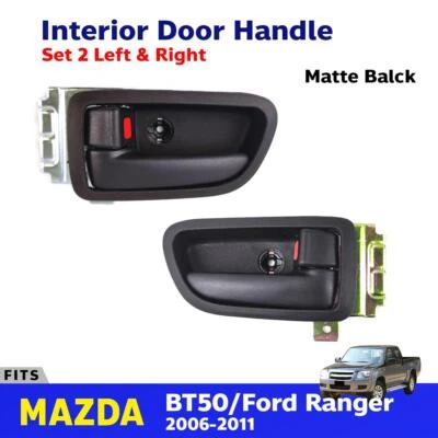 Inside Door Handle Black L+R Fits Mazda BT-50 Ford Ranger Pickup UTE 2006-11 E06 Foto 1 de 4