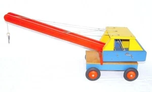 Sio Holland 1:16 WOODEN CONSTRUCTION SITE Manual WHEEL CRANE Mint`65 New! RARE! - Picture 1 of 10