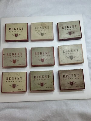 LOT OF 9 VINTAGE ORIGINAL  REGENT CIGARETTE BOX BOXES - Imagem 1 de 4