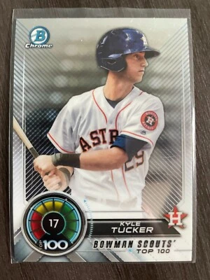 2018 Bowman Chrome Kyle Tucker Scouts Top 100 Refractor #BTP-17 - Image 1 of 2