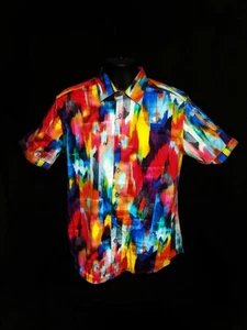 Robert Graham Prism Effect Colorful Short Sleeve | Size: M | Style: RP202007CF - Picture 1 of 12