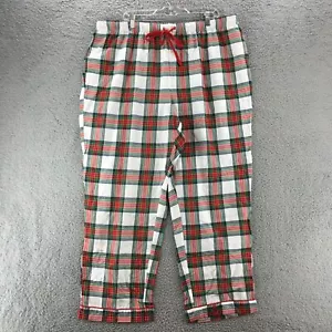 Wondershop Pajama Pants Womens 1X Red Cream Tartan Plaid Elastic Waist NEW - Picture 1 of 14