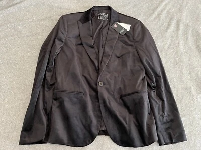 GUESS Fulham Black Velvet Jacket Sport Coat Blazer Mens Medium NWT - Image 1 of 4
