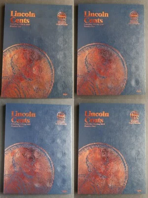 Juego de 4 carpetas de monedas de centavo Whitman Lincoln número 1-4 1909-2025 álbum libro Foto 1 de 4