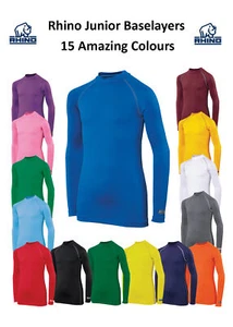 Rhino Rugby Junior Youth Child Sports Base Layer - 15 Colours - Picture 1 of 9
