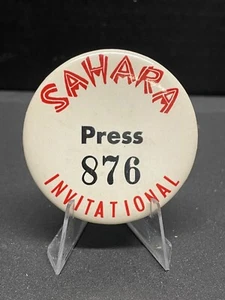 Vintage Sahara Invitational Golf Tourn. Las Vegas Nevada Press Pinback Button - Picture 1 of 6