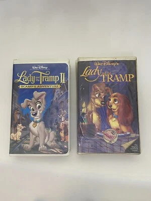 Lady and the Tramp 1 & 2 Lot Scamp's Adventure VHS Clamshell Walt Disney - Image 1 of 4