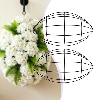 2Pcs Football Shaped Wreath Wire Wreath Frame Crafts DIY Arts Metal Wire Floral - image 1 of 4