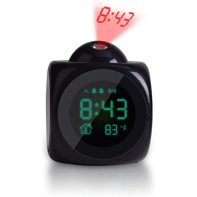 Alarm Clock Temperature Projection Multifunction Projector Home Digital Wall - Image 1 of 4
