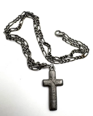 Pewter Cross Pendant Necklace - Image 1 of 4