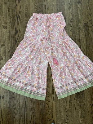 Pantalones de pijama con dobladillo con volantes rosa salmón talla M/L estilo rumba Foto 1 de 3