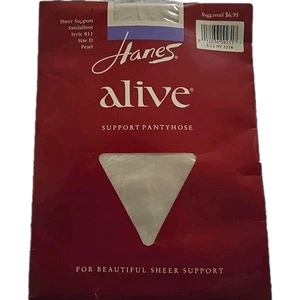 Hanes Alive Support Pantyhose Size D Sheer Pearl Sandalfoot New - Picture 1 of 5