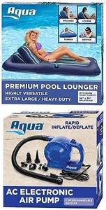 Aqua Premium Convertible Ultimate Pool Lounger, Inflatable Pool Float, Heavy Dut - Picture 1 of 12