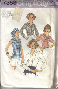 Vintage Blouse & Scarf Sewing Pattern S7353 Size 40 & 42 - Picture 1 of 1