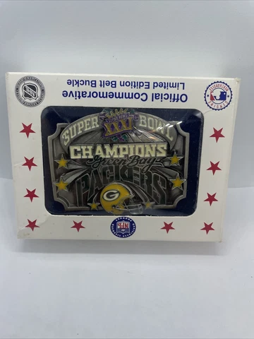 Green Bay Packers 1996 Super Bowl Championship Belt Buckle Vintage  Favre XXXI Cover