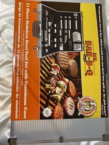 Mr. Bar-B-Q 21-Piece Stainless-Steel Barbecue Set Aluminum Case And 4 Piece Tool - Picture 1 of 8