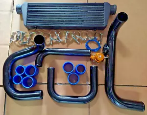 Black Intercooler Piping kit BOV + Silicone Coupler 92-00 Honda Civic EG EK EM - Picture 1 of 1