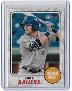 2017 TOPPS HERITAGE MINORS - GRAY BORDER - JAKE BAUERS /25