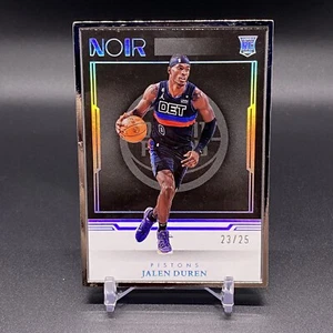 #/25! 🚨2022-23 Panini Noir Jalen Duren RC Statement Edition Pistons Rookie #244 - Picture 1 of 4