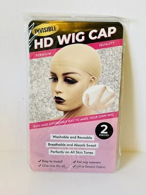 1 paquete/2 piezas HD Peluca Gorra Peluca Delgada Invisible Transpirable Peluca Gorra para Peluca Frontal de Encaje Foto 1 de 2
