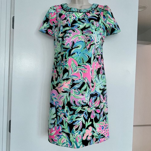 VETEMENTS Abito Lilly Pulitzer floreale multicolore midi tubino taglia small nuovo senza etichette