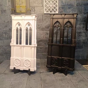 Gothic Door Window 1:12 Scale Dollhouse Miniatures Unpainted Building Components - Picture 1 of 8