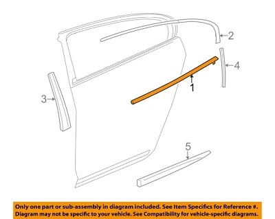 Restricción de intemperie izquierda Buick GM OEM LaCrosse ventana trasera/cinturón de puerta 20912195 Foto 1 de 2