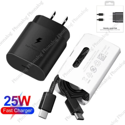 25W Type C USB-C Cable Super Fast Wall PD Charger For Samsung Galaxy S20 S22 S21 - Image 1 of 4