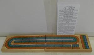 Solid Wood Cribbage Folding 3 Player Board w/Peg Slot by Cardinal - Complete - Picture 1 of 7