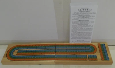 Solid Wood Cribbage Folding 3 Player Board w/Peg Slot by Cardinal - Complete - Image 1 of 4